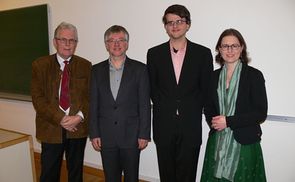 V. l.: Vorsitzender des fss Paul Stepanek, Referent Hans Schelkshorn, Pianist Valentin Steinsiek, Organisationsreferentin des fss Theresa Stampler.