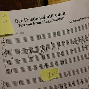 Notenblatt zu 'Der Friede sei mit Euch' (Jägerstätter/Kreuzhuber)