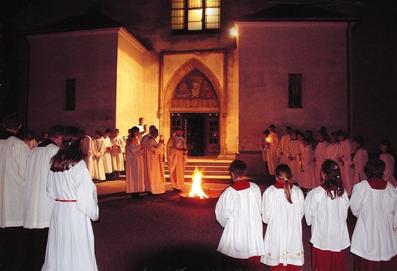 Osterfeuer in der Pfarre Gallneukirchen
