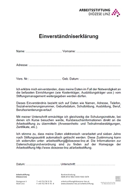 Einverständniserklärung