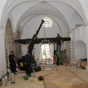 Orgel: Abbau, Stahlkonstruktion der Brüstung, Aufbau